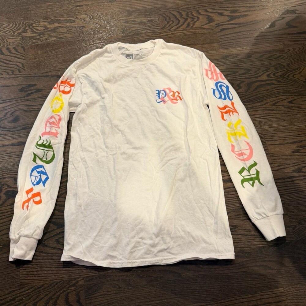 Chrome Hearts T-Shirt Men's Size S White Multicolor Logo Long Sleeve